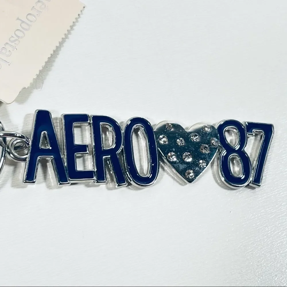 NWT Aeropostale Metallic Purple Heart Keychain